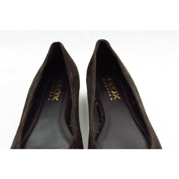Geox Size 37.5 M Brown Round Toe Flats Leather Women - Picture 3 of 7